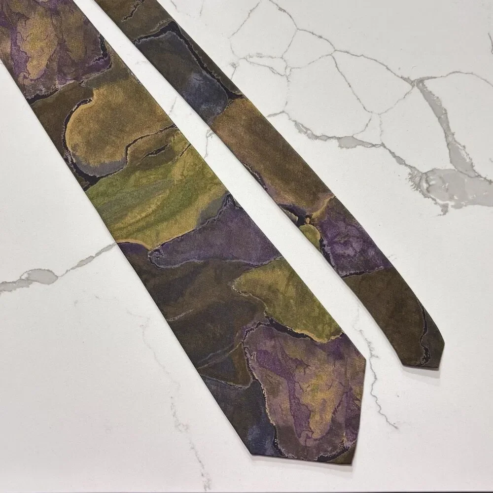 Vintage 90s Metropolis Men’s Polyester Necktie Tie Colorful Abstract USA Made